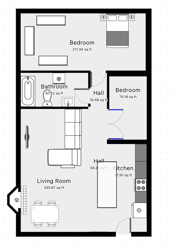 Dimensions are not perfect but gives good idea of layout - 2801 Connecticut Ave NW