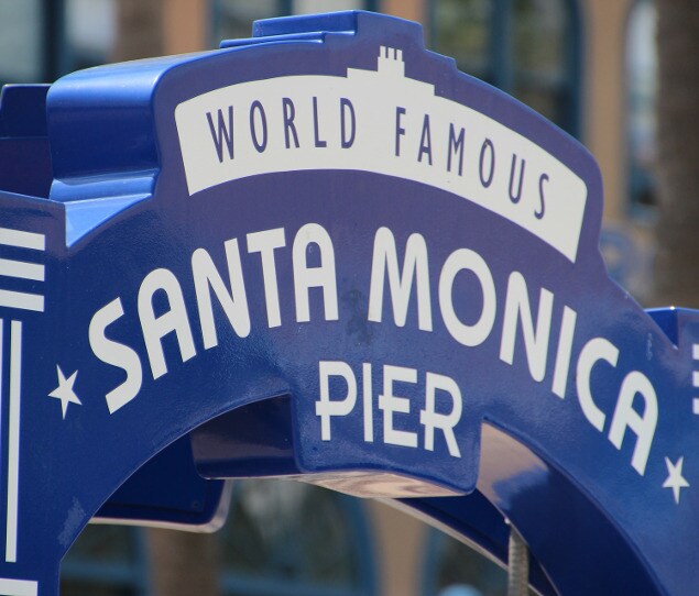 Sign for the Santa Monica Pier