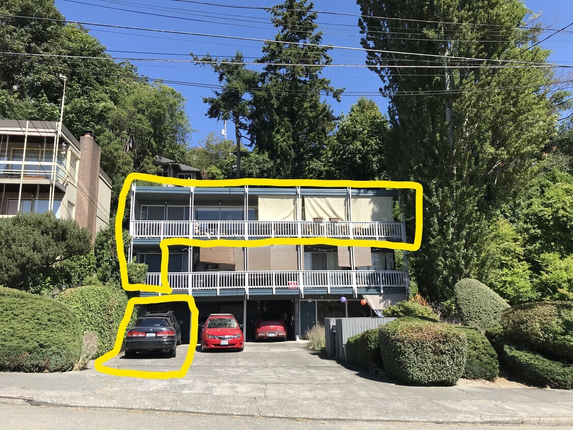 Entire top floor of West QA (Interbay) triplex with private enterance and carport/parking. - 2220 12th Ave W