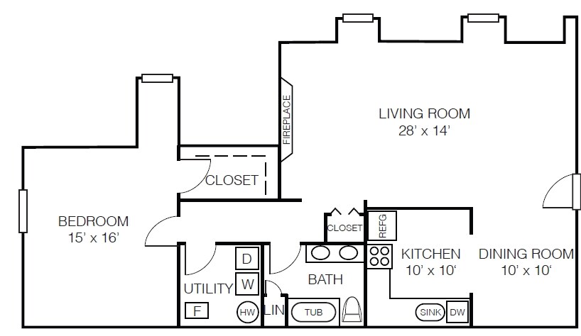 Hunters Manor – 1 Bed 1 Bath - Call for Availability