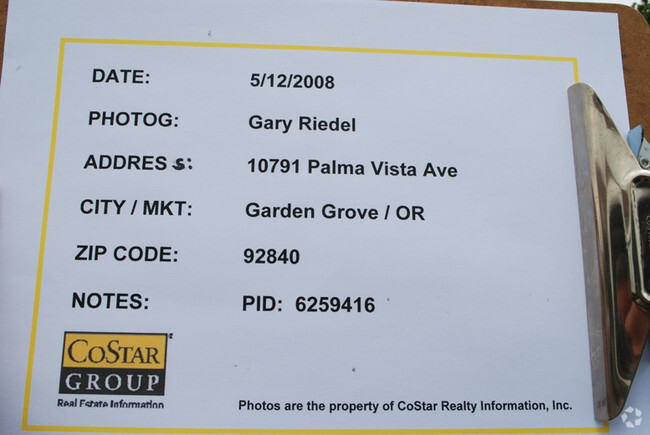 Placa - 10791 Palma Vista Ave