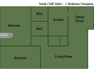 2br/2ba - North Cliff Valley Apartments