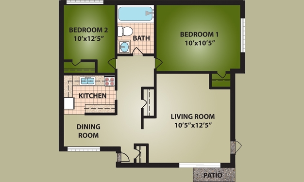 Plano de planta - Sunny Hill Apartments