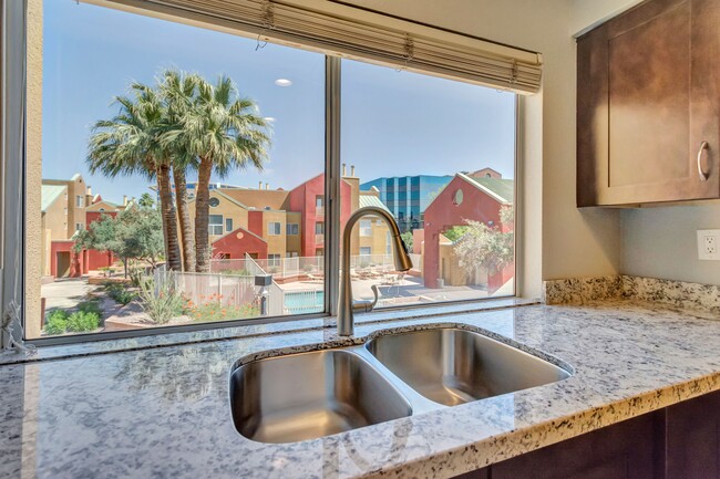 View of pool from kitchen - 154 W 5th St