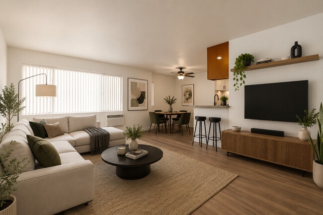 Apartamento amueblado de 1 dormitorio y 1 baño con sala de estar. - El Conquistador Apartments