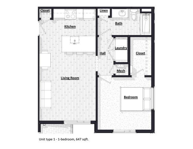 1 dormitorio 647 - Northfield Commons
