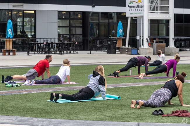 Essentia Health Plaza at The Lights is a great venue for Yoga on the Lawn .