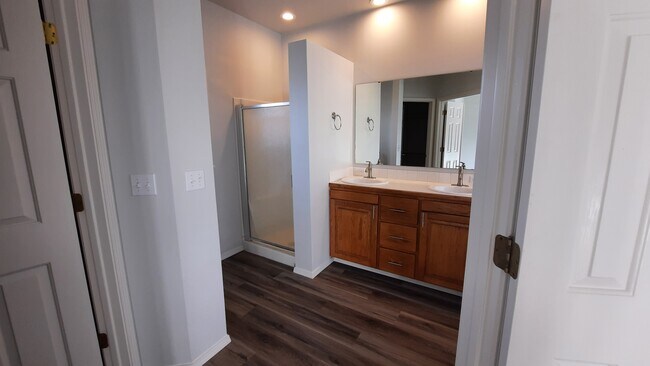 Master bathroom with shower and jetted soaker rub - 919 W Pennwood St