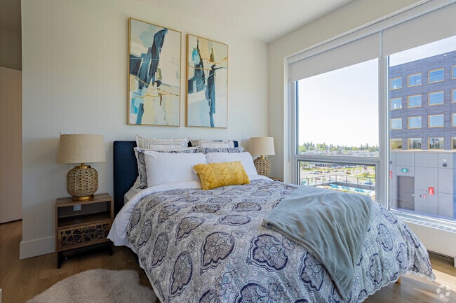 2BR, 2BA - 840SF - Primary Bedroom - UXBorough Living