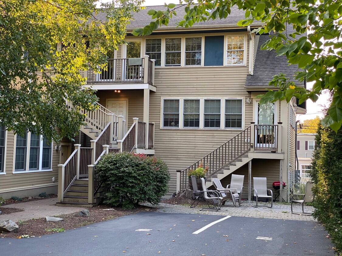 Building entrance from parking area - 85 Albany St