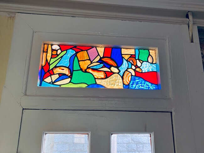 Handcrafted stained glass transom - 1310 Rutter St