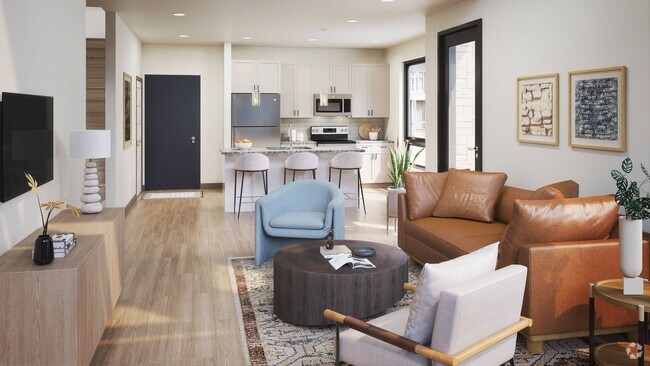 Our Mahogany two bedroom town home in the light finish style. (This is a simulated image) - 2twenty2