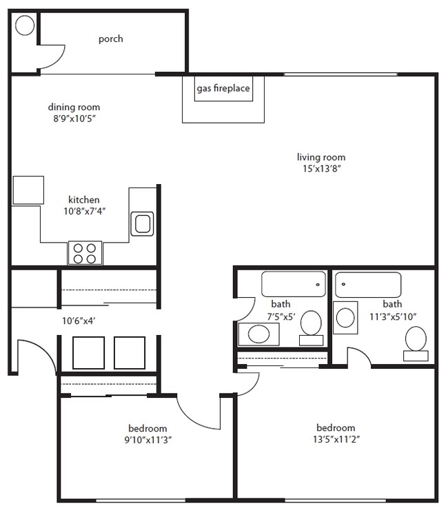 2BR/2BA - Maple Glen Apartments