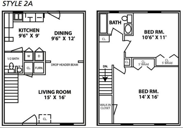 Plano de planta - Lewiston Townhomes