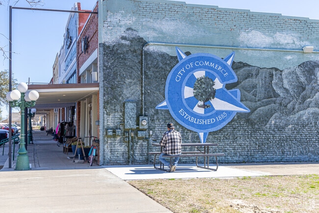 Commerce residents enjoy spending the day hanging out and shopping at the downtown square.