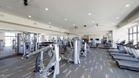 The fitness center at The Colony is a thoughtfully designed, single-floor facility built to accommodate a wide range of workout needs. The space immediately impresses with its generous proportions, offering ample room to move freely between stations without feeling crowded. Recessed lighting throughout the white ceiling creates a clean, bright atmosphere that energizes the environment.

The strength training area is a standout feature, housing a comprehensive array of cable machines, selectorized weight machines, and multi-functional training stations arranged in an organized layout. A dedicated free weights section lines one wall, offering a full rack of dumbbells for users of all fitness levels. Floor-to-ceiling mirrors are strategically placed along the walls, both enhancing the sense of openness and allowing members to monitor their form during exercise.

The flooring consists of durable patterned carpet designed to withstand heavy equipment and high foot traffic while providing a degree of comfort underfoot. The ceiling height adds to the airy feel of the space, preventing any sense of confinement despite the density of equipment. Overall, the fitness center presents a professional, well-maintained environment suited for both casual exercisers and dedicated fitness enthusiasts.
