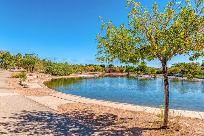 Scenic waters at Veterans Memorial Park offer a serene oasis for walking in Boulder City.