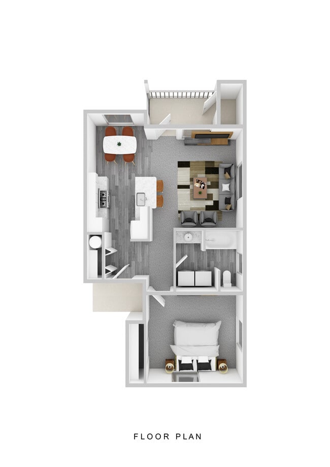 1 Bed, 1 Bath Floorplan - LIBERTY CREST APARTMENTS