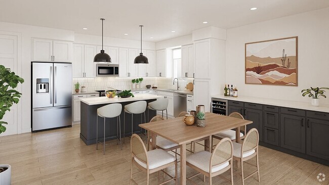 Bexley South Kitchen Rendering - Bexley at Left Bank