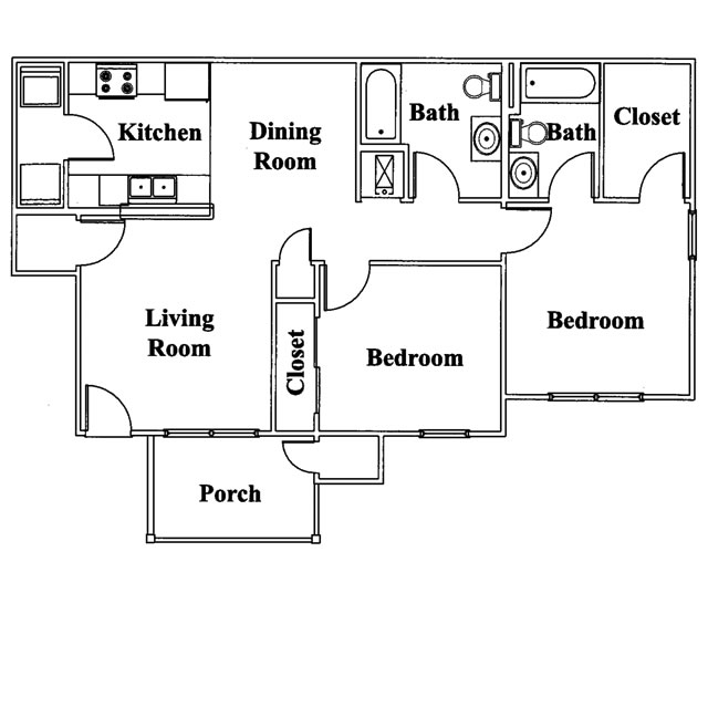 2HAB/2BA - Dunes Apartments