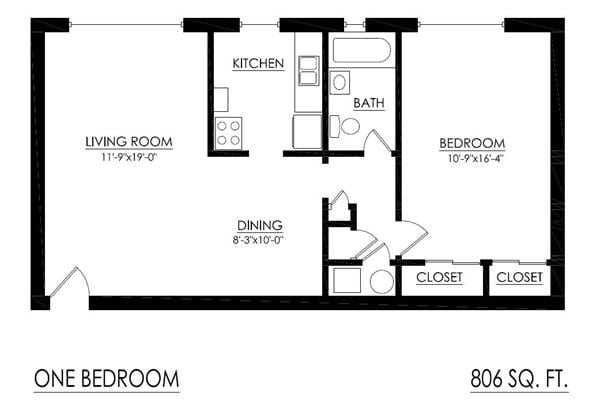 WJM Cedar Apartments – 1 Bedroom 1 Bath Large