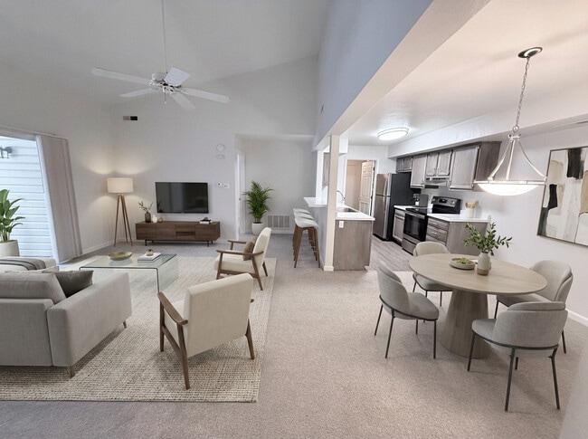 Open floor plan w/ vaulted ceiling - Lakemont Apartments