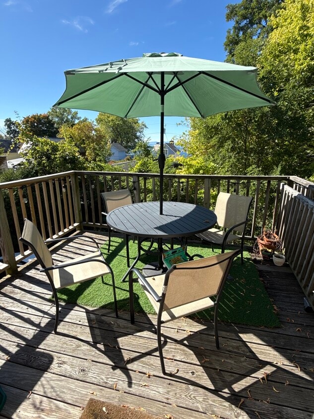 Back deck with lake view - 207 North Ave