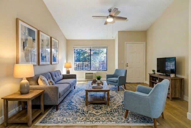 2BR, 1BA Living Room (staged) - Creekside Apartments
