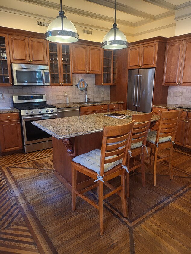 Chef Kitchen Custom cabinets and island SS appliance - 2226 Delancey Plz