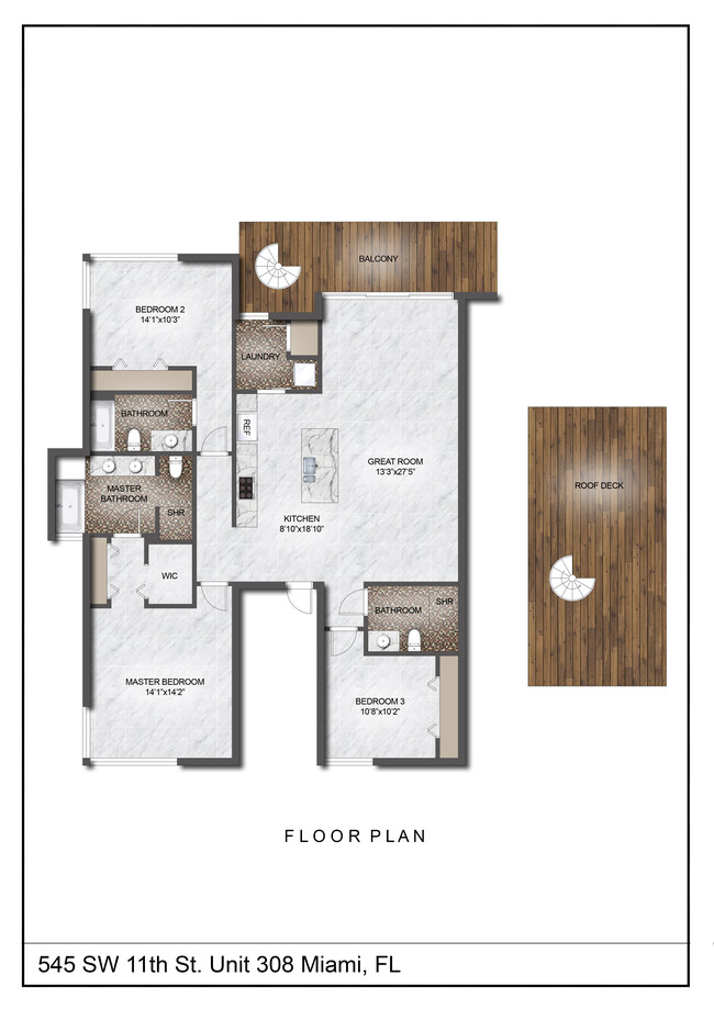 Floorplan + Roofdeck - 545 SW 11th St