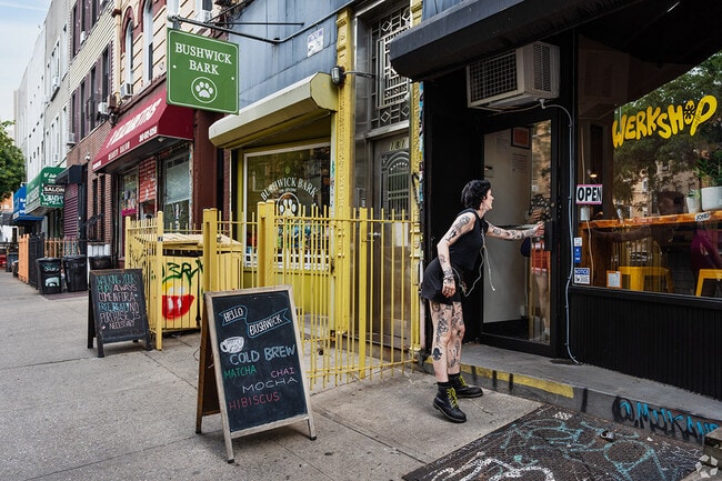Local shops line Bushwick's streets.