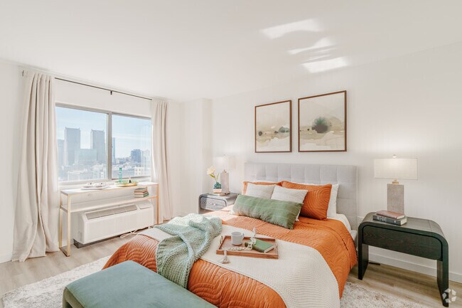 1BR, 1 BA - 768SF - Bedroom - North X Northwest Apartments