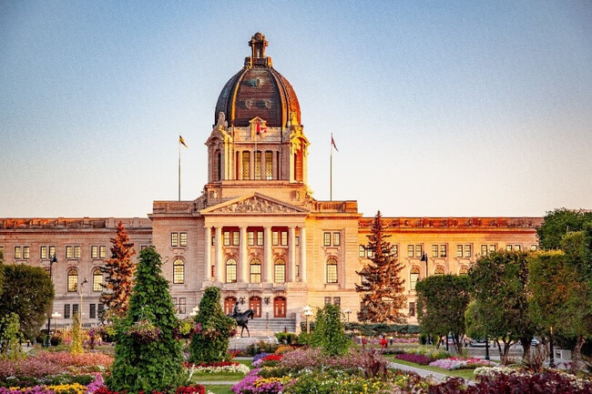 The Saskatchewan Legislative Building was completed in 1912.