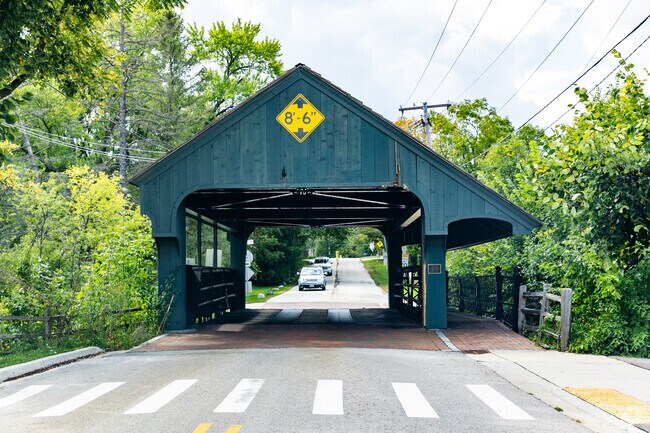 Long Grove has a wooden bridge that is a well known landmark.