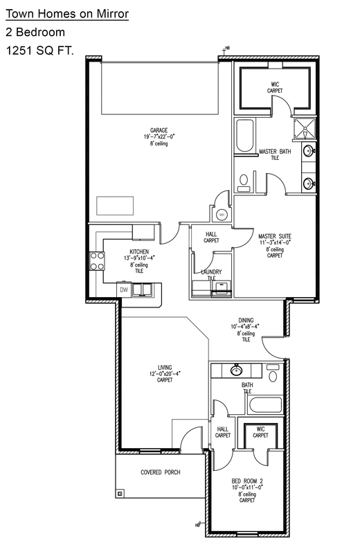 2BR/2BA - The Townhomes on Mirror