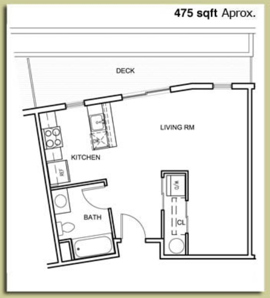 Estudio 2 - 475 ft² - Squire Park Plaza