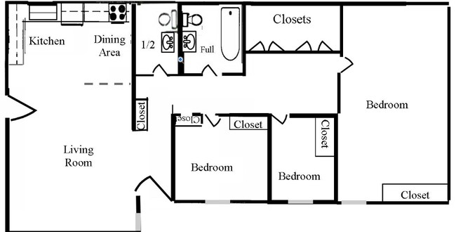 3 HAB/1.5 BA - Terrace West