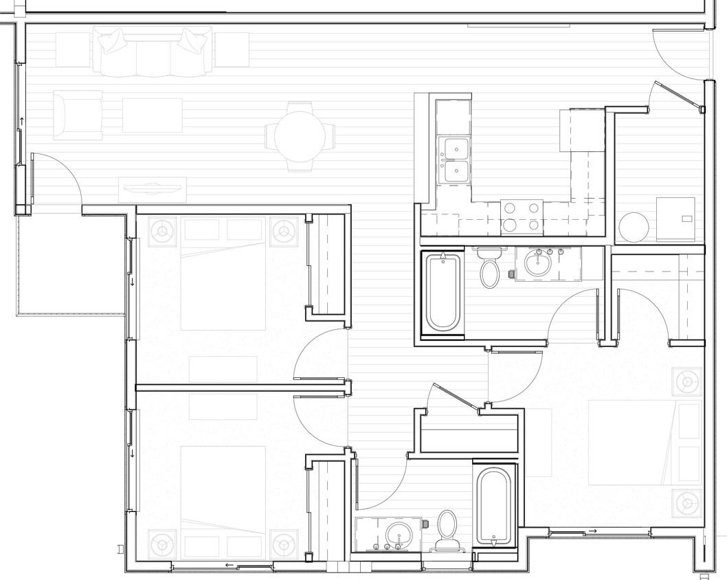 3 habitaciones / 2 baño / 1,107 ft² - Zephyr Line