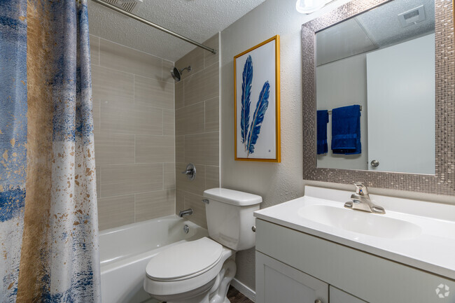 2BR, 1BA - 800SF - Bathroom - Azure Place Apartments