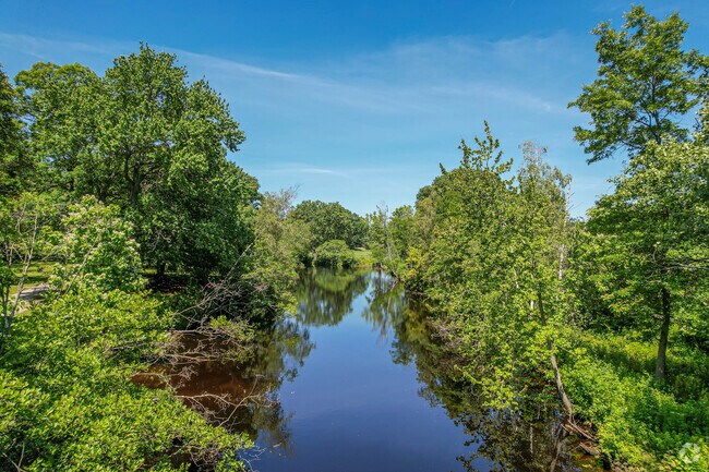 Brook Path pond in Dana Hall, Wellesley.