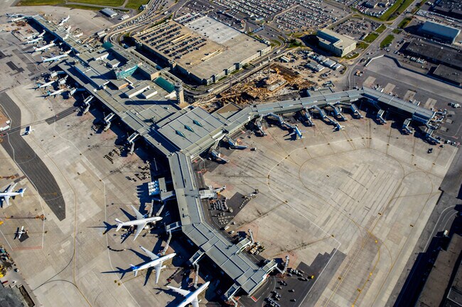 The Montréal-Trudeau Airport takes up a large portion of Dorval.