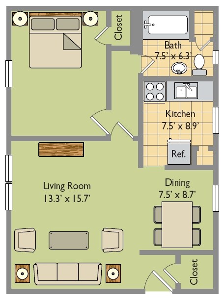 Livingston Park Apartments – ONE BEDROOM ONE BATH