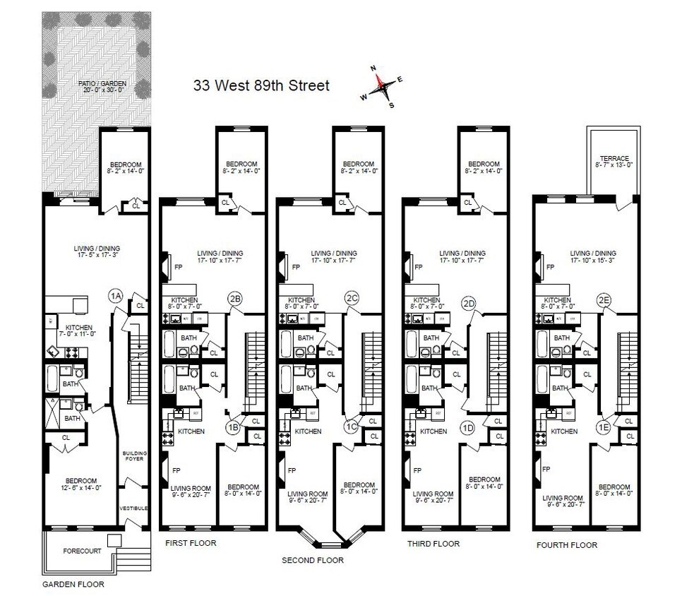 Plano de planta - 33 W 89th St