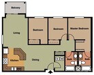 3 Bed / 2 Bath 1356 sq ft 1st Floor
