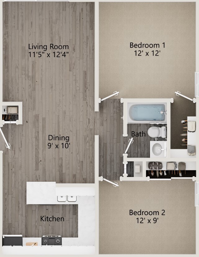 River Ridge Apartments – 2025 Renovated 2 Bed (A)