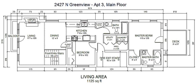 Apt 3 main level floor plan - 2427 N Greenview Ave