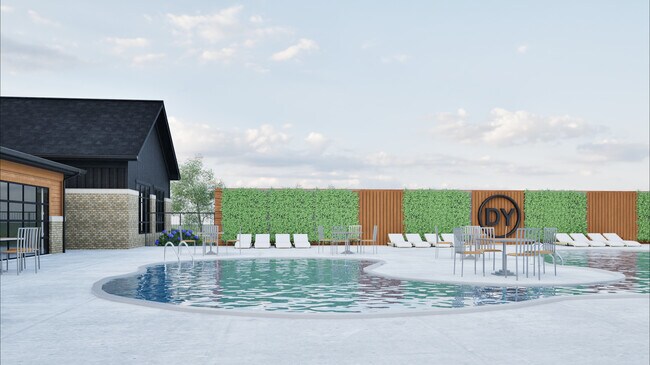 Representación de la piscina del patio - Residences at DeForest Yards