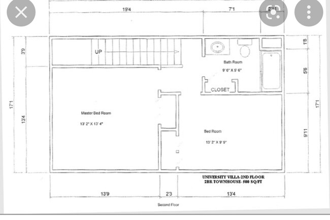 Floor plan second floor - 407 W Calhoun Ave