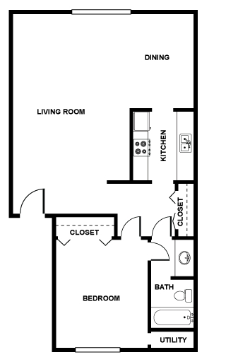 1HAB/1BA - Harbor Palms Apts