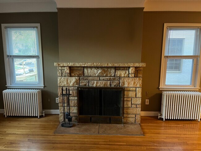 LR with Stone Fireplace - 3412 Humboldt Ave S